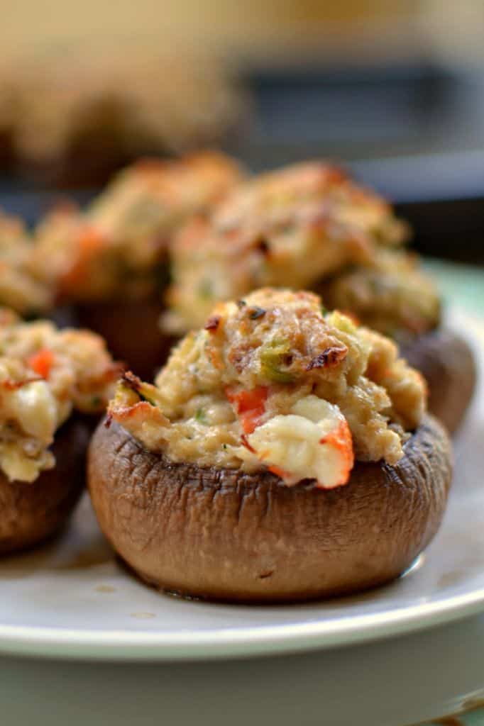Crab and Brie Stuffed Mushrooms