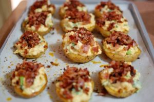 Red Bliss Potato Cups with Cheddar and Bacon