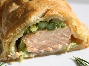 Salmon and Asparagus Baked in Puff Pastry
