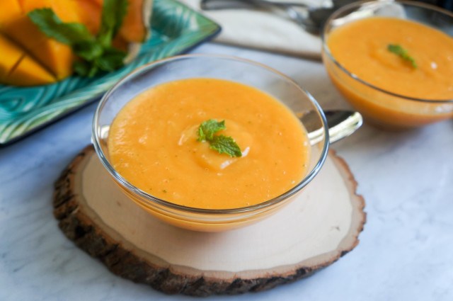 Cold Cantaloupe and Mango Soup
