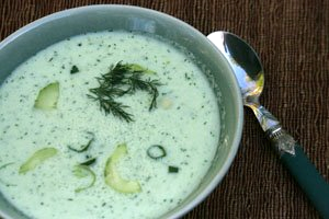 Cold Cream of Cucumber Dill Soup